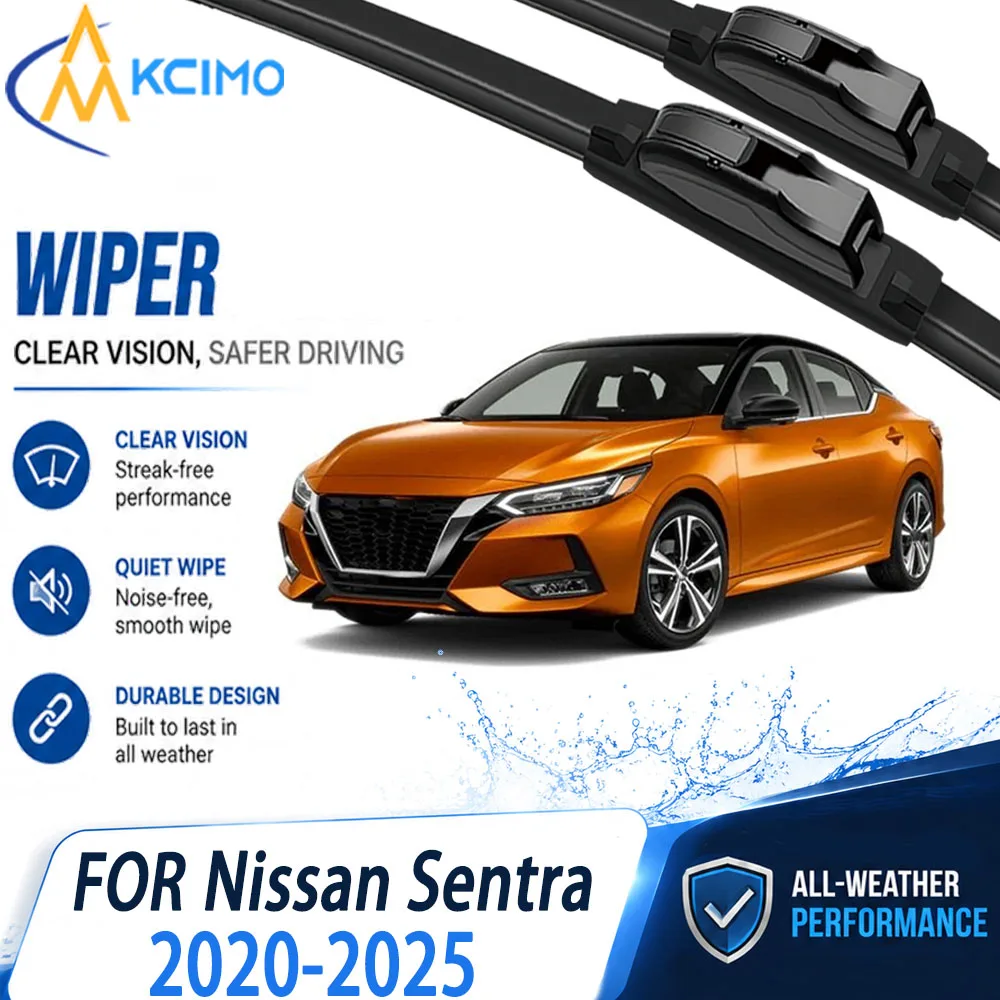 2Pcs Front Windshield Wiper Blades for Nissan Sentra B18 2020-2025 Precise Fit Durable Long-Lasting Car Windscreen Replacement