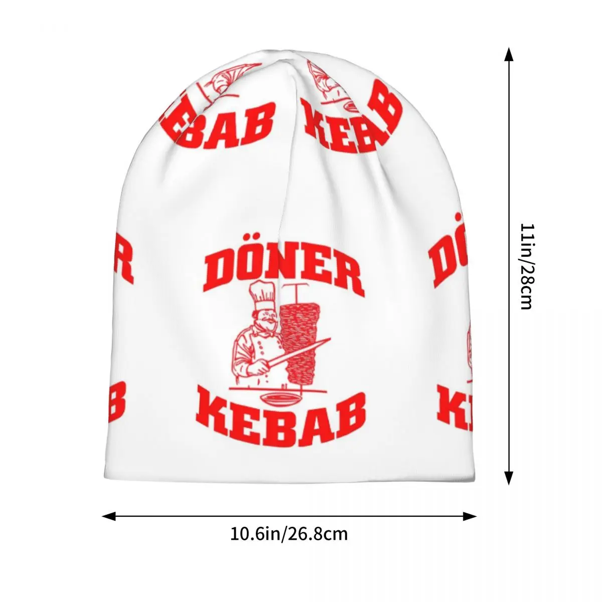 Funny Doner Kebab Cartoon Skullies Beanies Hats Warm Autumn Winter Outdoor Cap Knitted Bonnet Caps for Unisex Adult