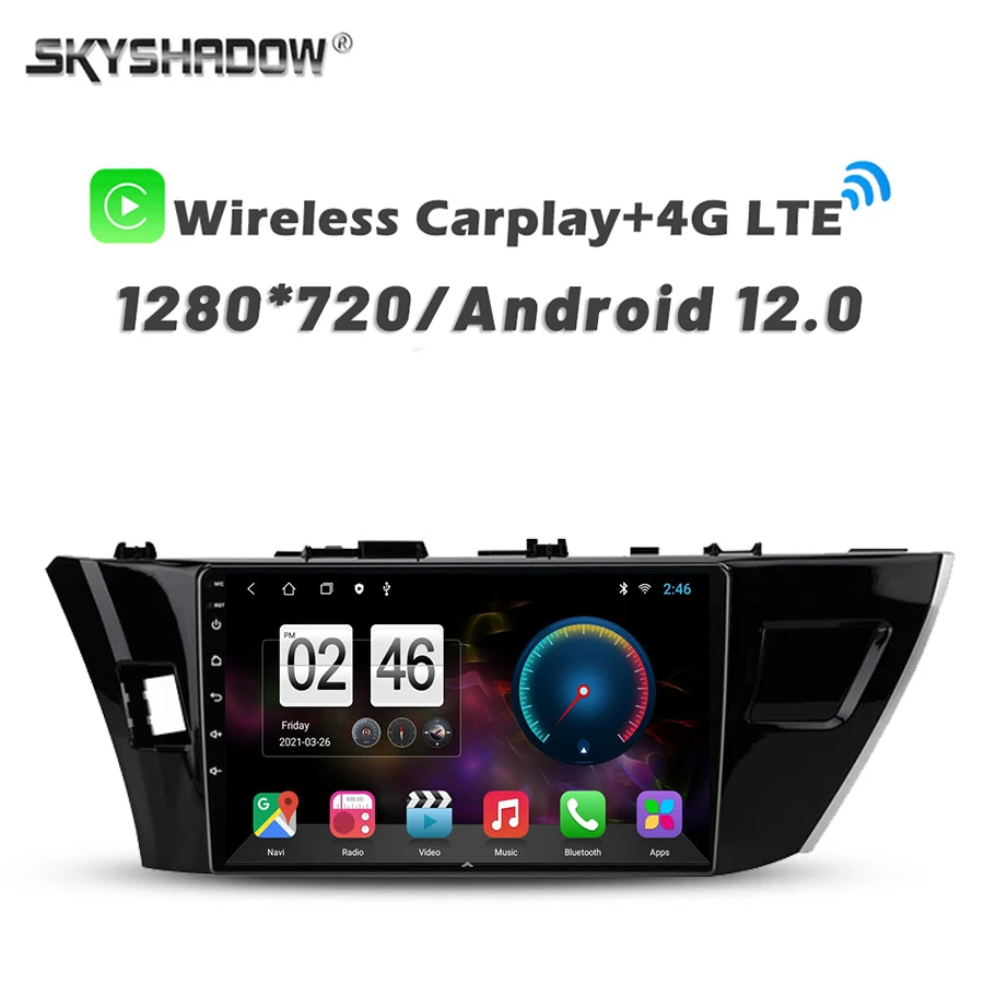 720P 360 Camera Carplay Auto 8G+256G Android 14.0 Car DVD Player GPS WIFI Bluetooth RDS Radio For Toyota Corolla 12 2012 -2016