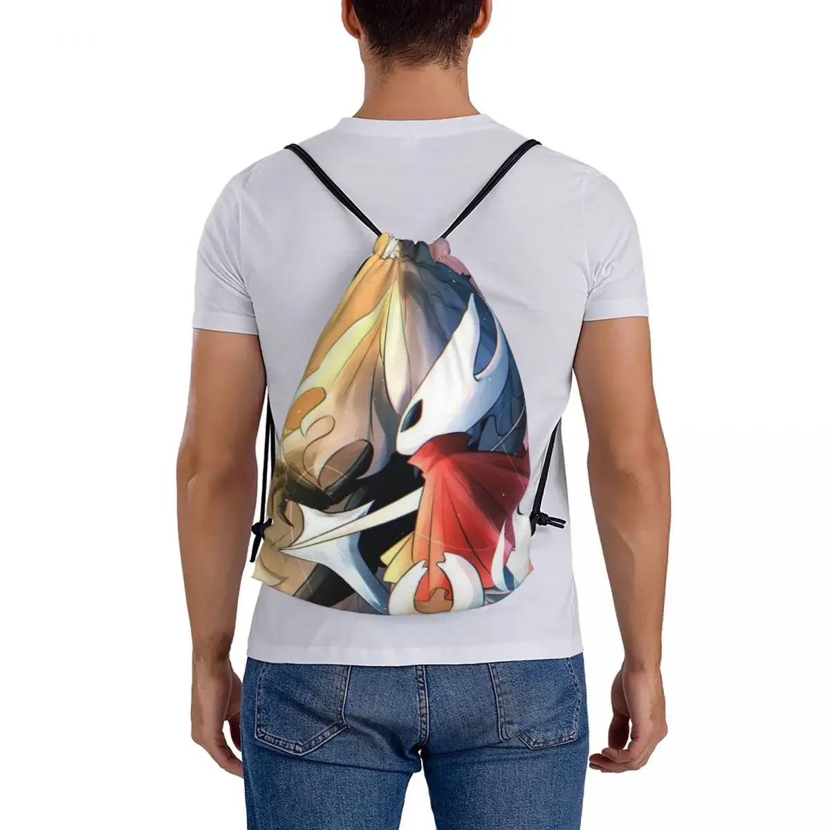 Ghost Hollow Knight Game Backpacks Casual Drawstring Bags Shoes Bag Book Bags for Man Woman Students