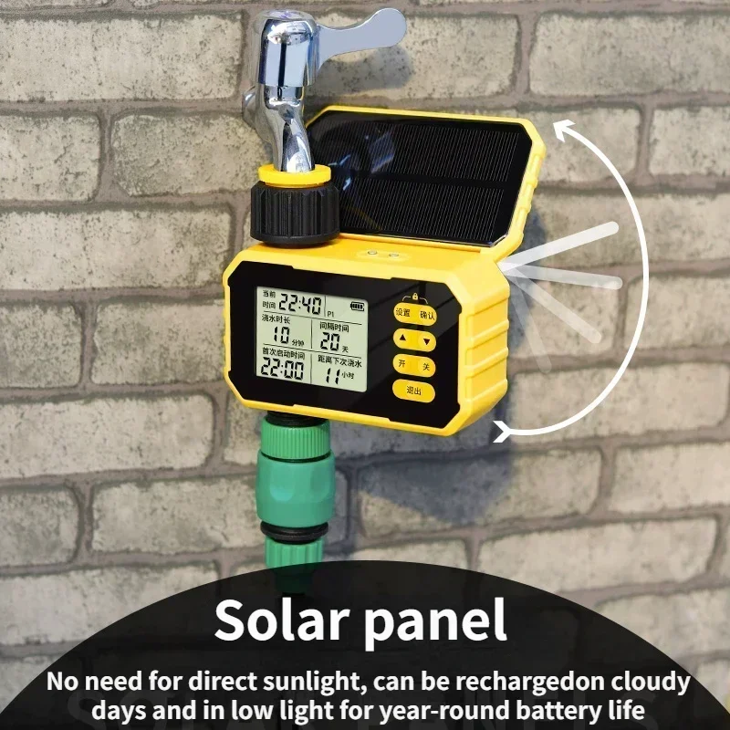 

Household Solar Irrigation Timer LCD Automatic Irrigation System Outdoor Smart Garden Watering Tool Adjustable Program