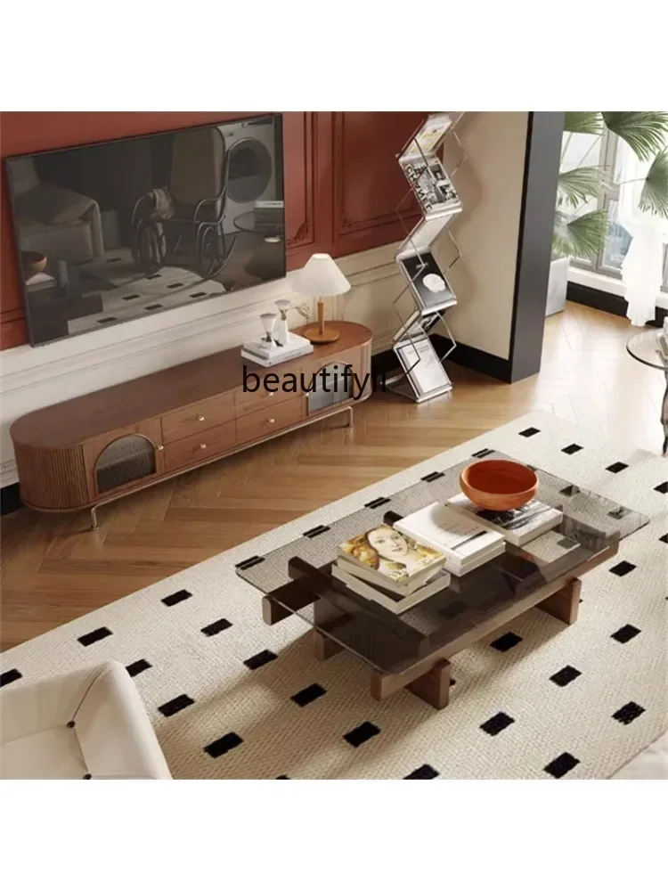 cc182R French Style Antique Coffee Table Living Room Small Apartment Rectangular Designer Pewter Solid Wood Living Room Tempere