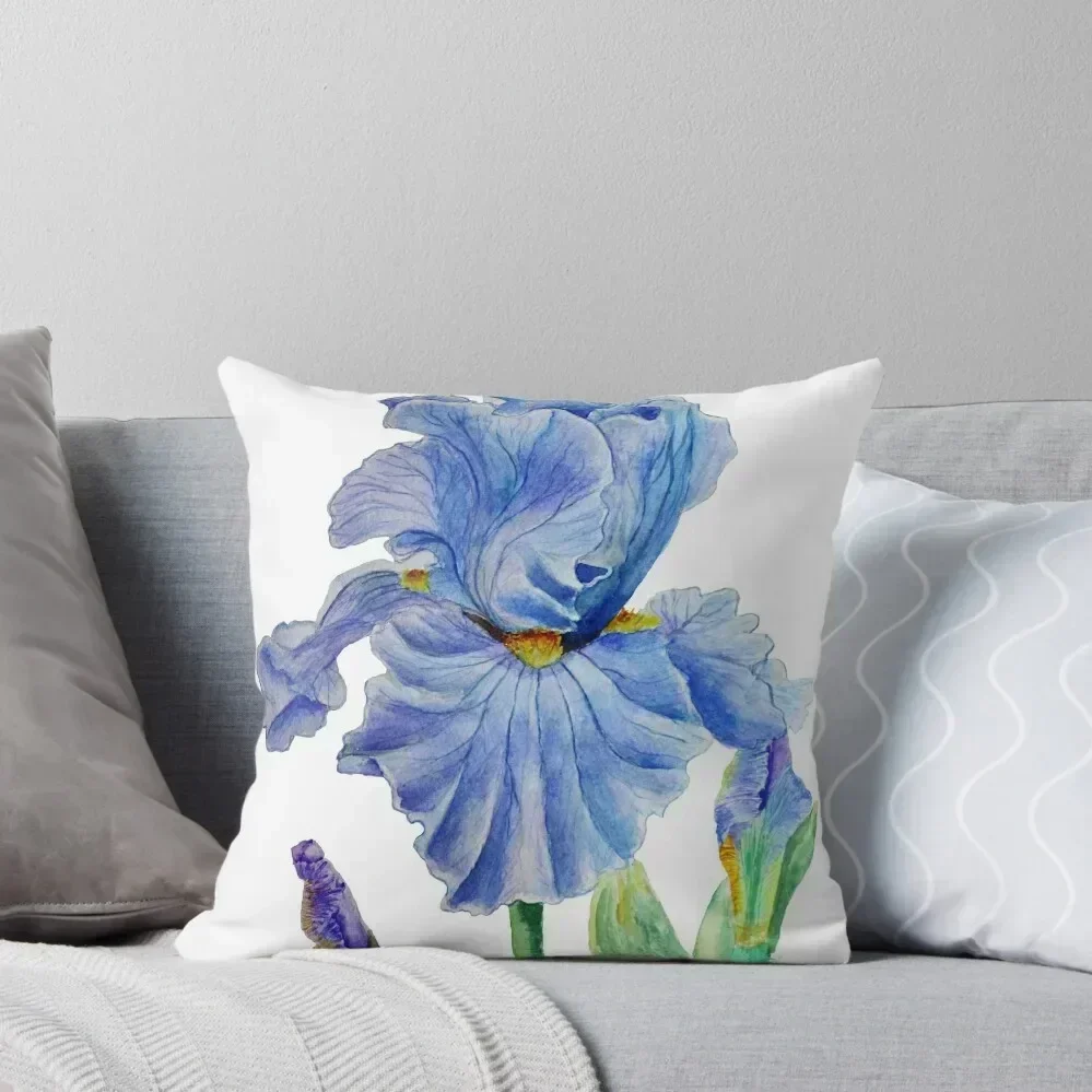 

Blue Iris Throw Pillow Elastic Cover For Sofa Decorative Cushions For Luxury Sofa pillow cover christmas pillow