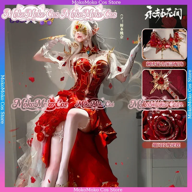 Game Naraka Bladepoint Viper Ning Cosplay Costume Sexy Rose Red Dress Halloween Carnival Party Christmas Playrole Clothes Outfit