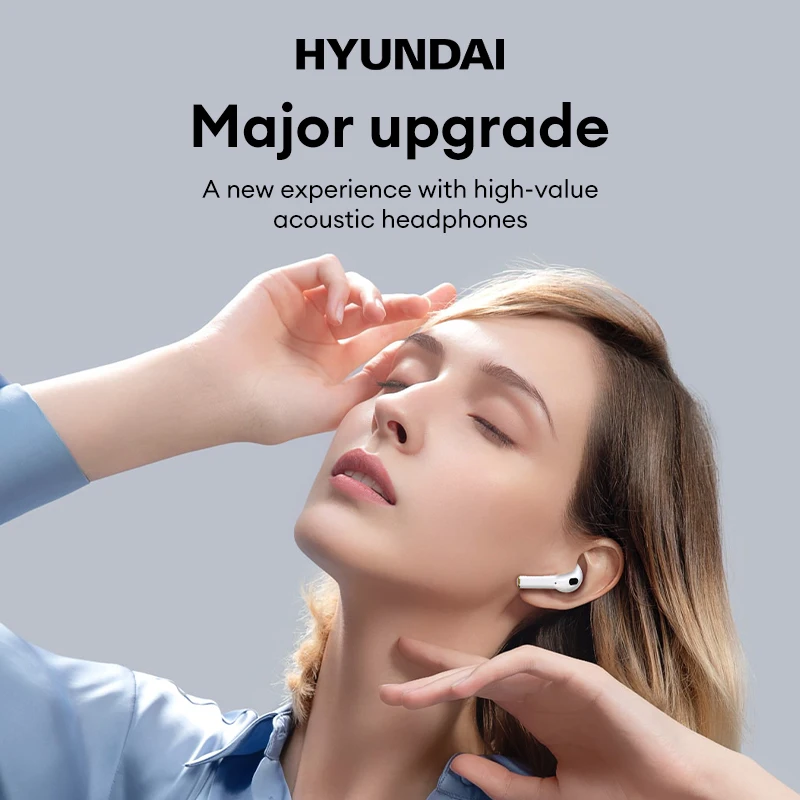 Original Choice HYUNDAI HY-T02 Pro Wireless Bluetooth 5.4 Headphones 24h Long Battery Life IPX5 Waterproof HD Call Earphones