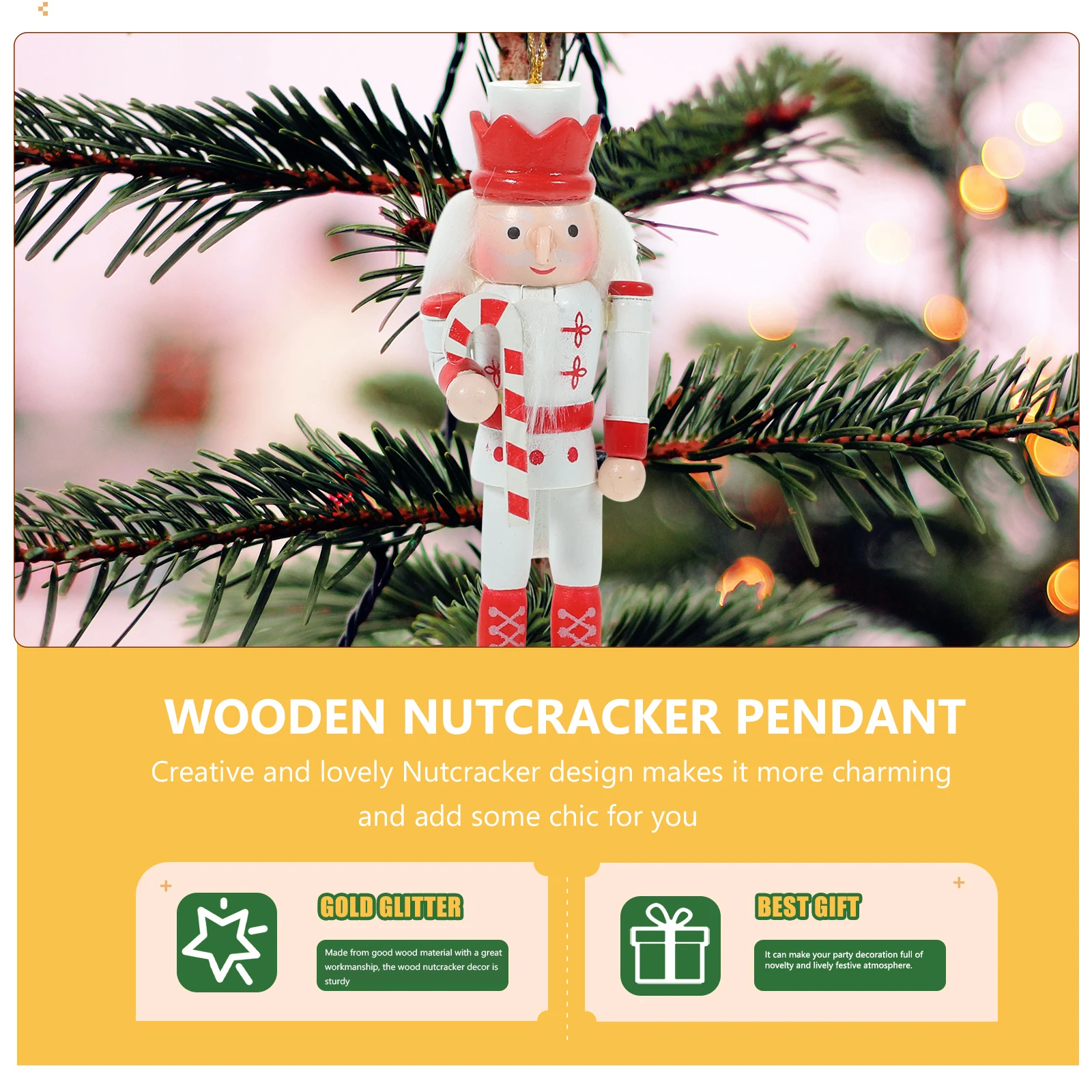 

5Pcs Nutcracker Hanging Ornament Xmas Tree Wood Nutcracker Decoration Christmas Pendant Holiday Home Decor Xmas Wood Nutcrackers