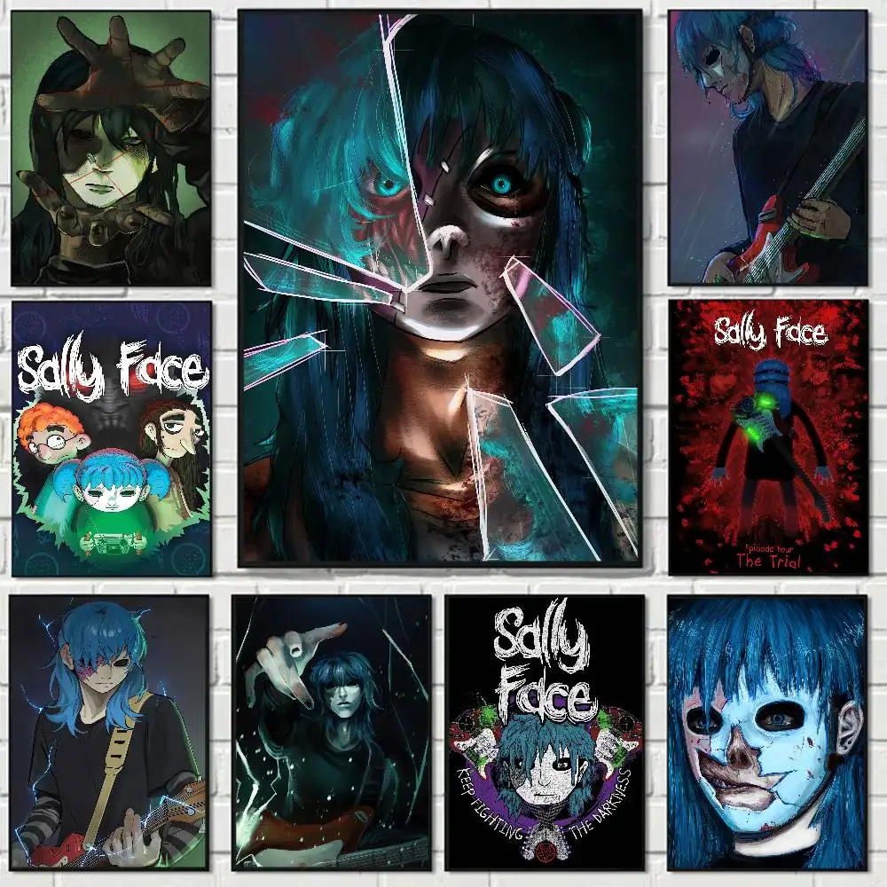 Game Sally Face Anime Poster Wall Art For Home Bar Cafe Movie Theater Decor DIY Vintage Print For Un