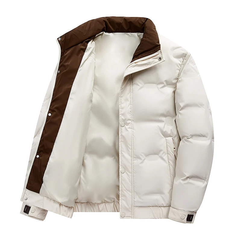 

The 2025 winter new trendy men's casual stand-up collar cold-resistant, warm and windproof down jacket with white duck down