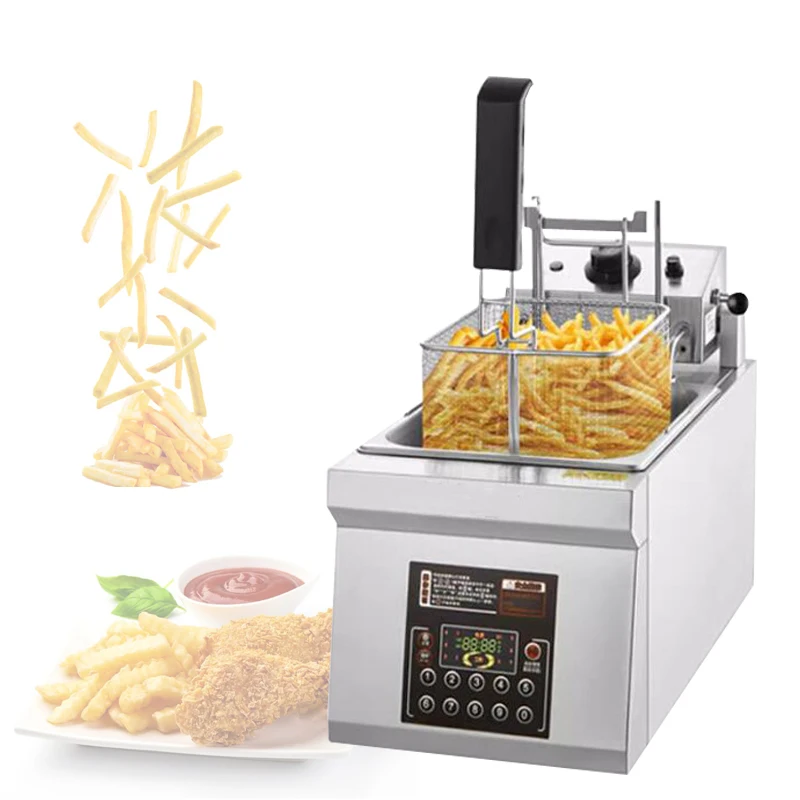 Commercial Deep Fryer with Basket 3050W 12L Detachable Large Capacity Stainless Steel Countertop Electric Oil Fryer wit