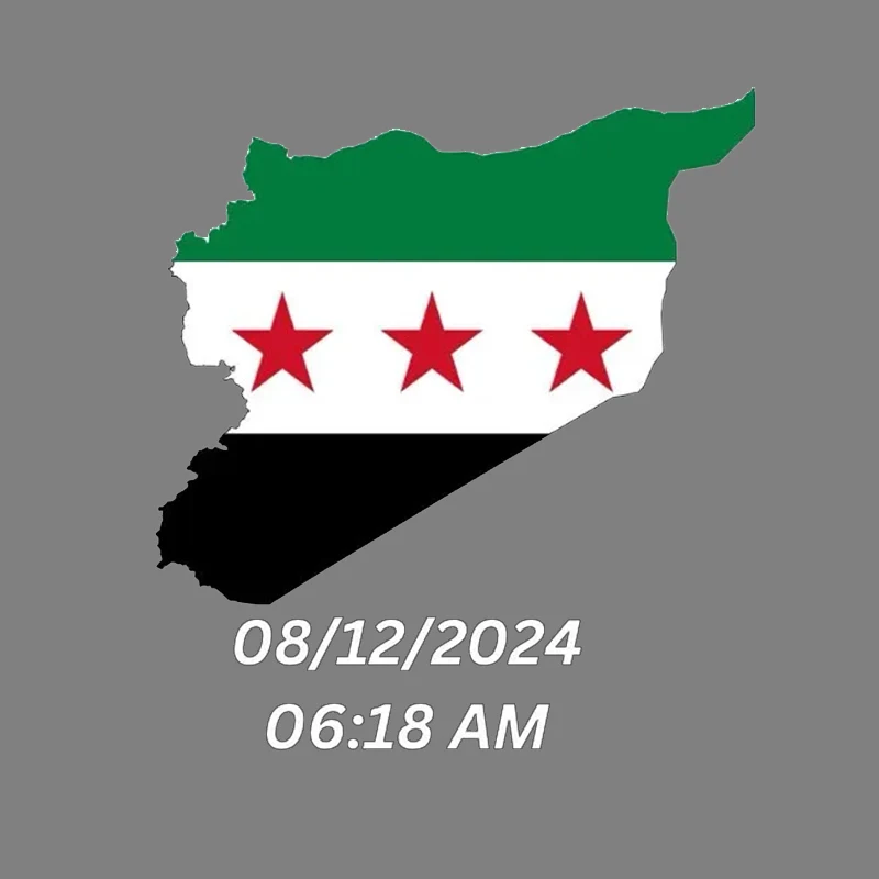 20950# Car Sticker Syria Flag with Date 08/12/2024, Waterproof Vinyl Decal for Car Door,  Bumper , Rear Rear windshield