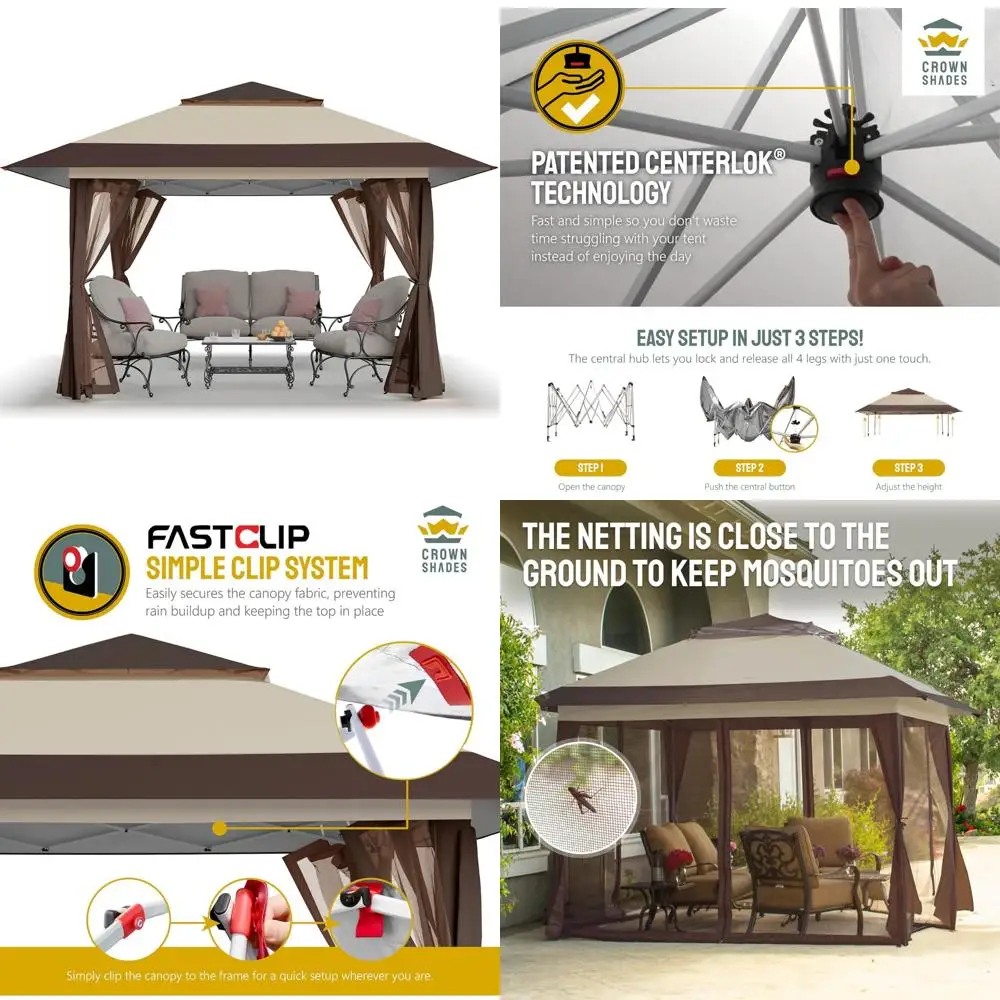

Pop Up Gazebo 13x13 Outdoor Canopy Tent for Backyard Patio Furniture - Clearance Sale, Easy Setup Shade Shelter