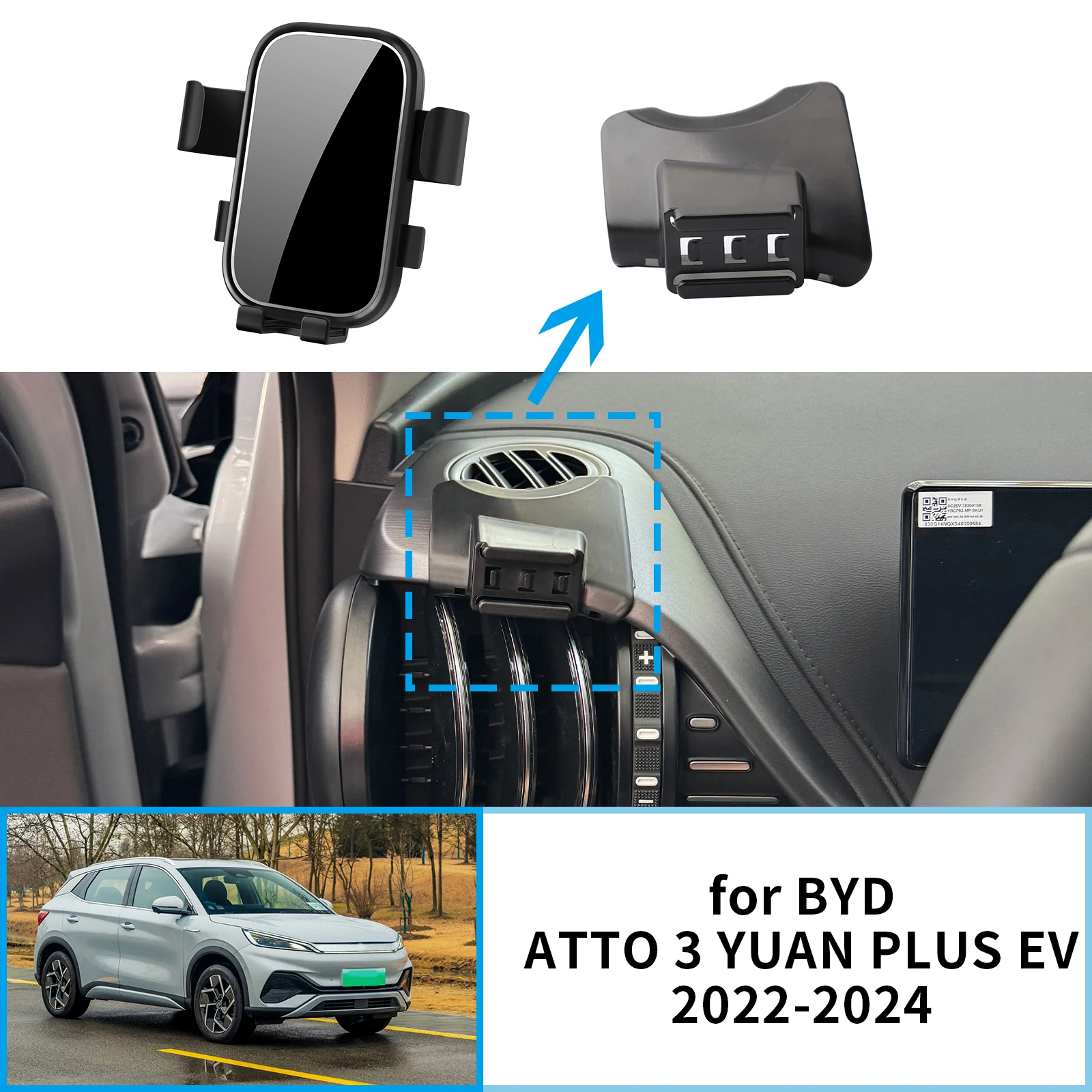 

Автомобильный держатель для мобильного телефона BYD ATTO 3 YUAN PLUS EV 2022 2023 2024, GPS-кронштейн, навигационная подставка, автоаксессуары