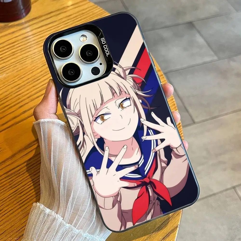 T-Toga Anime My HeroES A-Academia  Phone Case For iPhone 16 17 15 14 12 13 Pro Max Black Candy Matte Shockproof Cover