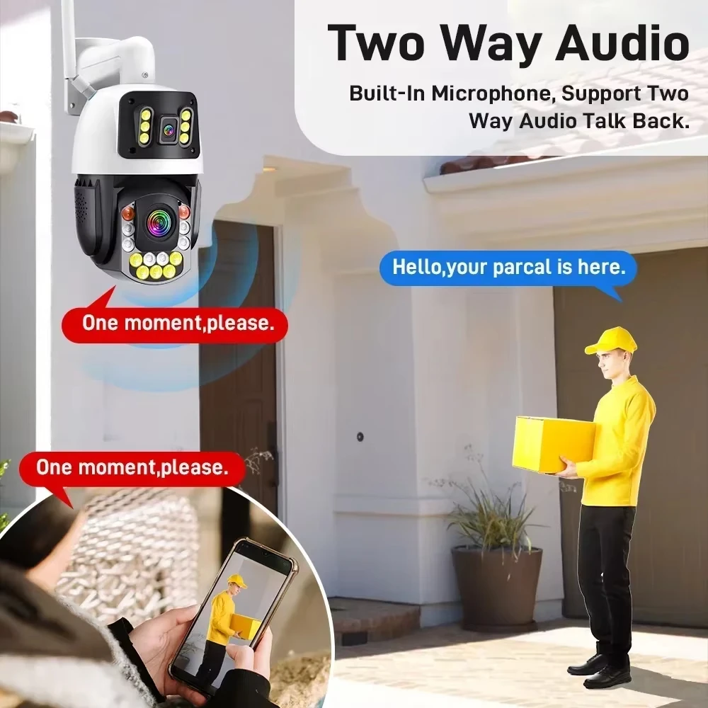 50X ZoomI 4K HD  8MP Dual Lens IP Camera WIF Metal Security Protection Monitor 120M IR Distance CCTV Video Surveillance ICsee