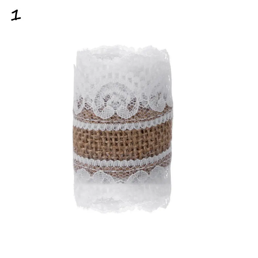 1m/roll Party DIY Wedding Rustic Vintage Jute Burlap Hessian Ribbon Lace Edge Sisal Trim