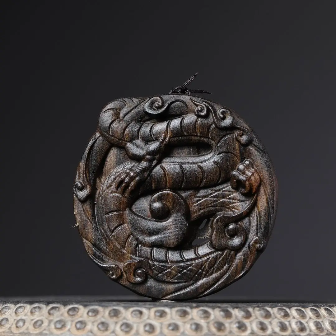 Year of The Dragon Daji Incense Wood Carved Various Dragon Brand Collection Double-sided Carved Men's  Pendant Car Pendant