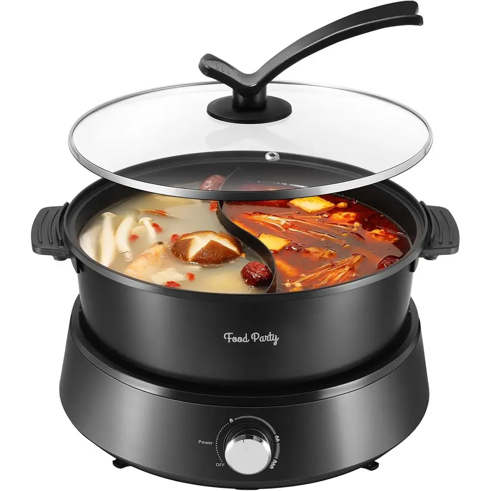 

Электрическая кастрюля-хотпот с разделителем для шабу-шабу, двусторонняя, 110В, 1350Вт, с антипригарным покрытием, 4л