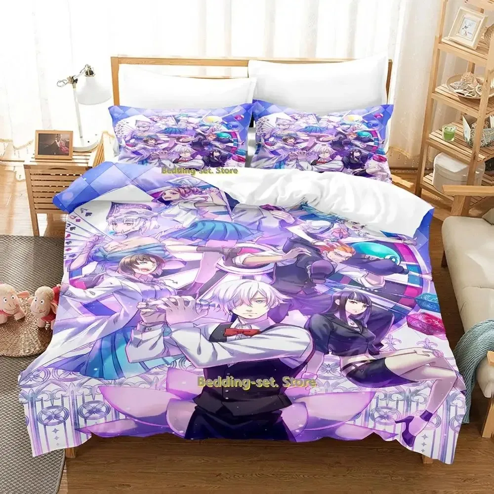 

2023 Death Parade Bedding Set Single Twin Full Queen King Size Bed Set Adult Kid Bedroom Duvetcover Sets Anime parure de lit Bed