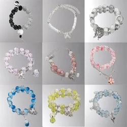 New Simple Beads Crystal Bracelet For Women Girls Korean ins Flower Fox Feather Tassel Bracelets Best Friend Jewelry Gifts 2024