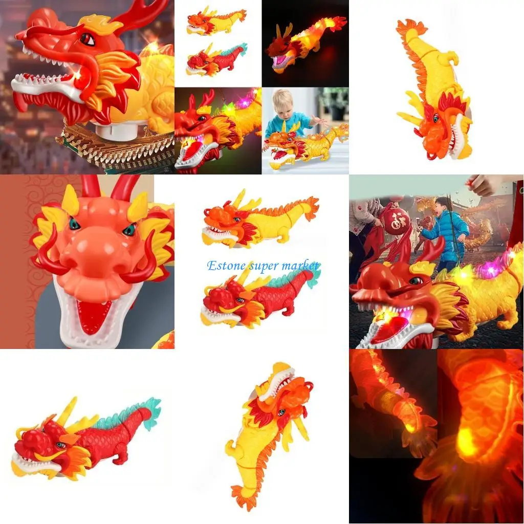 090B Brinquedo dança dragão chinês LED Mascotes para evitar obstáculos Brinquedo dragão para criança
