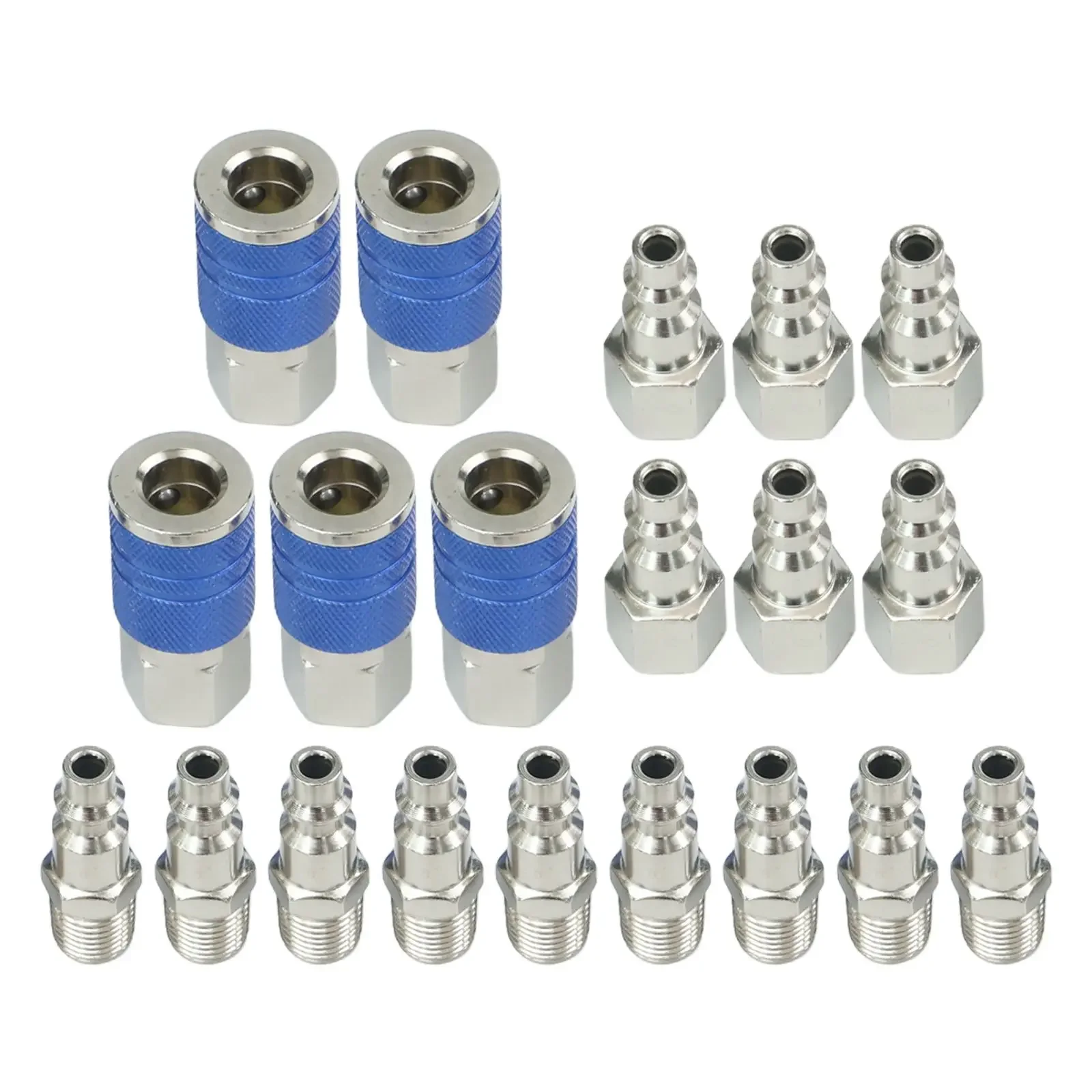 

1 4 NPT Fittings Quick Coupler Set Quick Connection Design Long-lasting Performance Optimized Air Flow Connectors 1 4NPT