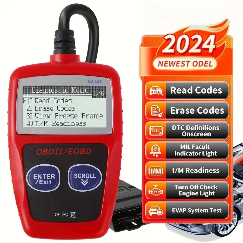 ماسح ضوئي للسيارة obd2 مطور - أداة تشخيص جهد البطارية وبث البيانات (قارئ رمز الخطأ)