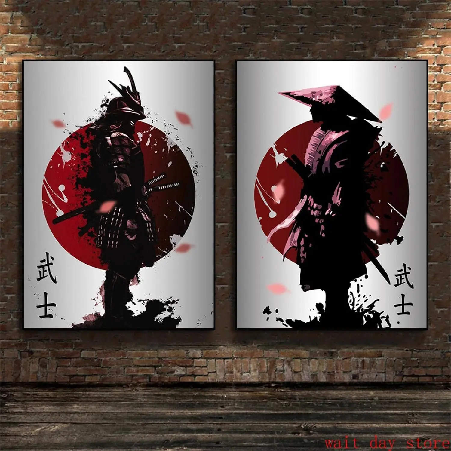 Japanese Samurai Warrior Poster Ronin Samurai Art Canvas Painting Bushido Wall Print Picture for Living Room Home Decor