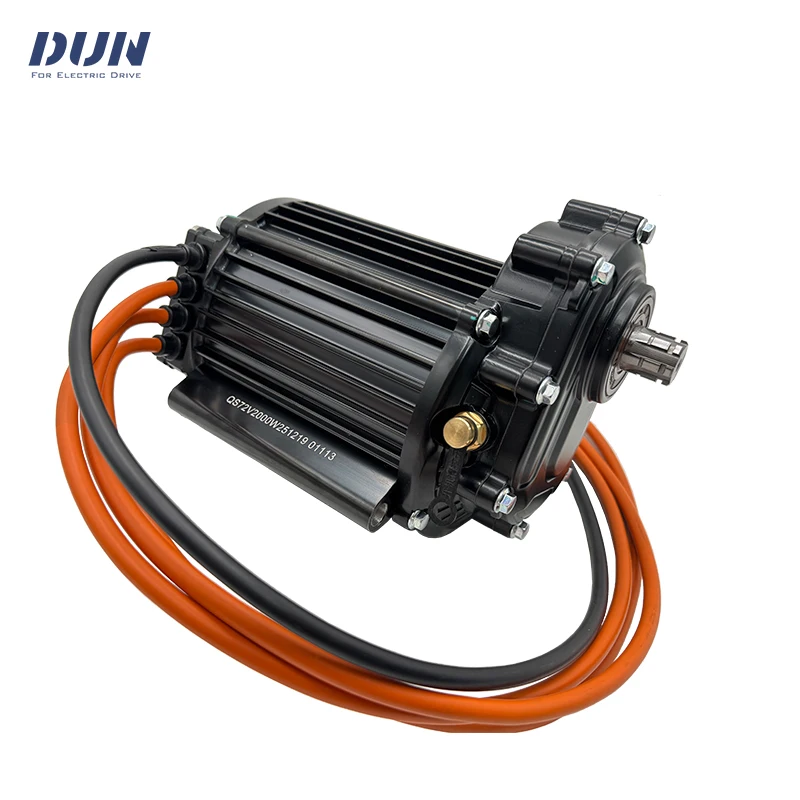 QS120 V3 2KW PMSM Gear Ratio 1 : 2.35 Mid-Drive Hall Motor for Light Moped Motorcycle