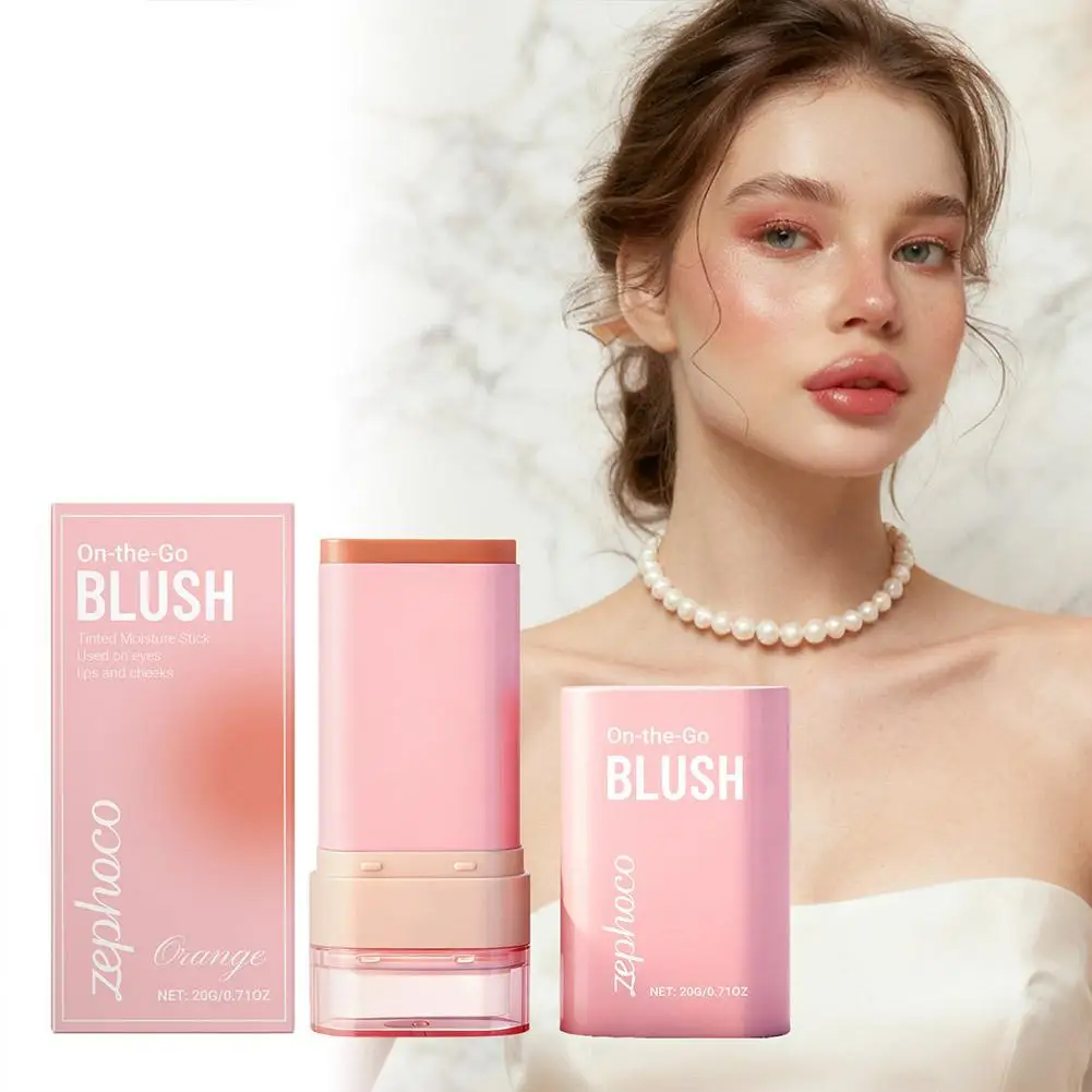 2-in-1-Lidschatten-Lippenstift, Rougestift, tragbar, langlebig, feuchtigkeitsspendend, hohe Farbwiedergabe, aufhellender Hautton, mattierter Stick