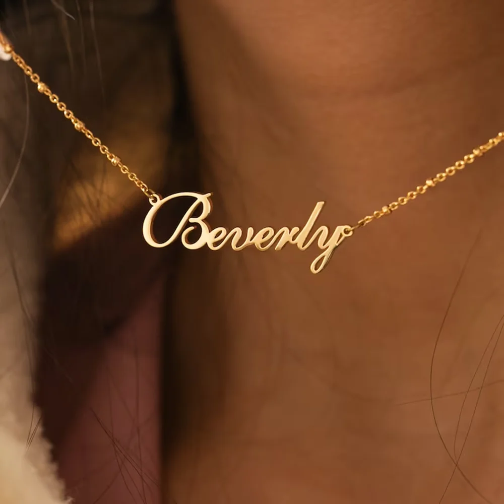 Custom Name Necklace For Women Any Chain with Name Font Gold Nameplate Necklace Best Friend Perfect Birthday Gift Choker