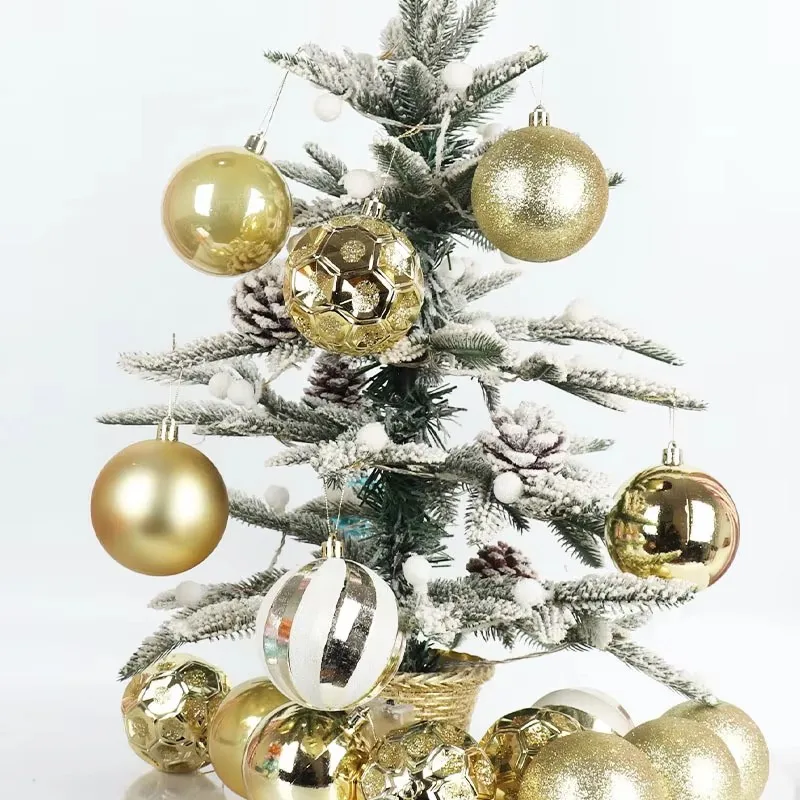 New 24pcs/Lot 8cm Color Decoration Ball Christmas Tree Hang Ornaments Shiny Bauble Ball For Home House Bar Party Decor