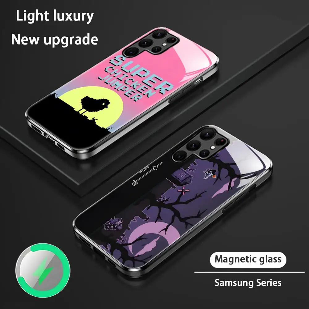 

Super Chicken jumper Cool Phone Case For Samsung S25 S24 S23 S22 S21 S20 Plus Ultra Note20 Glass Magnetic Case