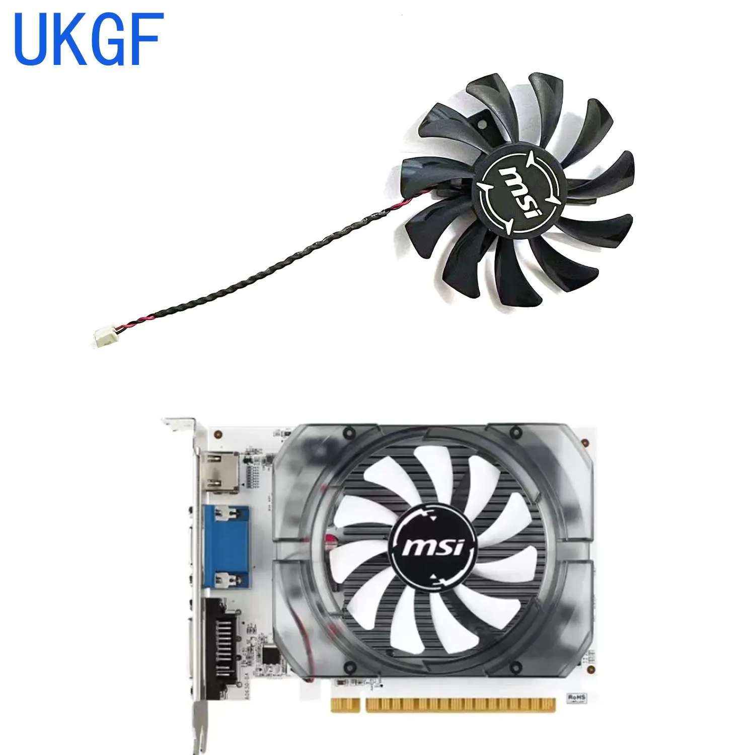 

Brand new 75MM 2PIN HA8010H12F-Z suitable for MSI GeForce GTX730 740 750 750ti OC graphics card replacement