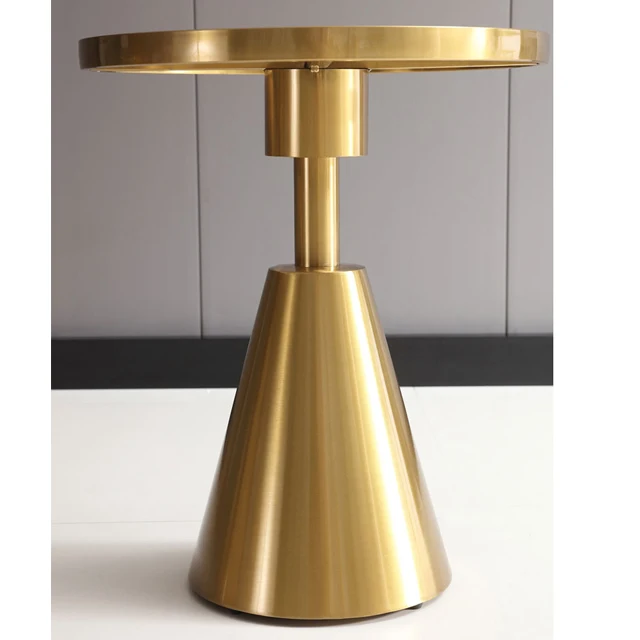 Minimalist Design Luxury Coffee Table Various Tabletop Options Brushed Metal Base Living Room Side Table