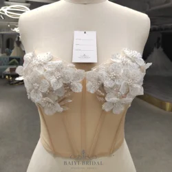 Hand Made Beads 3D Flower Wedding Gown Jacket  Corset For Bridal Accessories