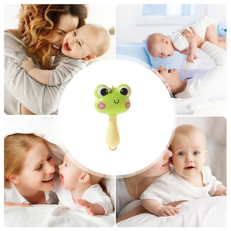 Small Rattles Maracas Frog Duck Baby Educational Toys Newborns Funny Dolls Animal Rattle Toys