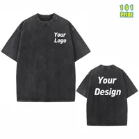 Camiseta de lavado personalizado con logotipo impreso, imágenes bordadas, ropa de diseño, camisas culturales 100% de algodón, Top de trabajo para hombres y mujeres de alta calidad