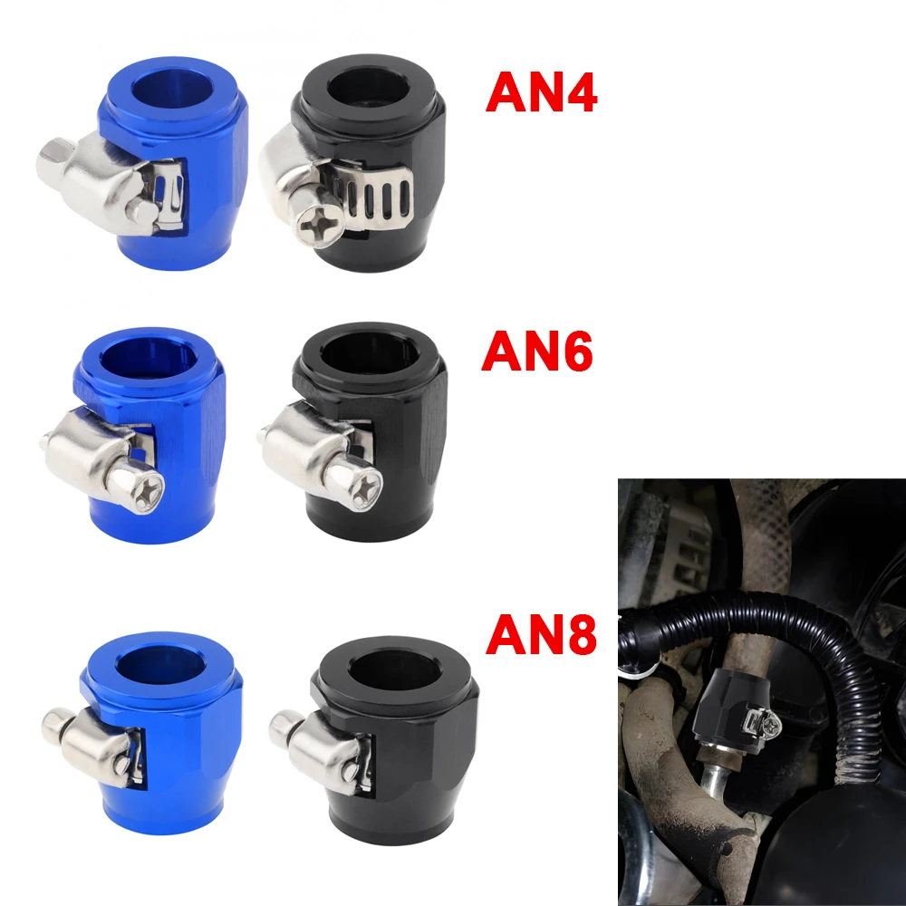 1 Piece AN8/AN6/AN4 Flexible Rubber Hose Pipe Clamp for Fuel / Oil / Gas / Air / Water Stainless Braided Hose