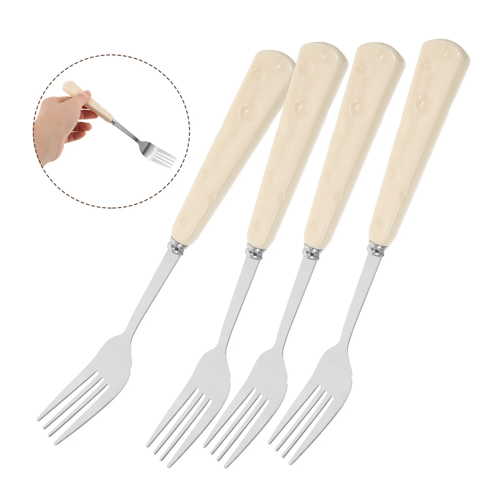 

10Pcs Stainless Steel Cheese Forks Cute Design Easy Clean Portable Lightweight Dining Decorations Stainless Steel Fork