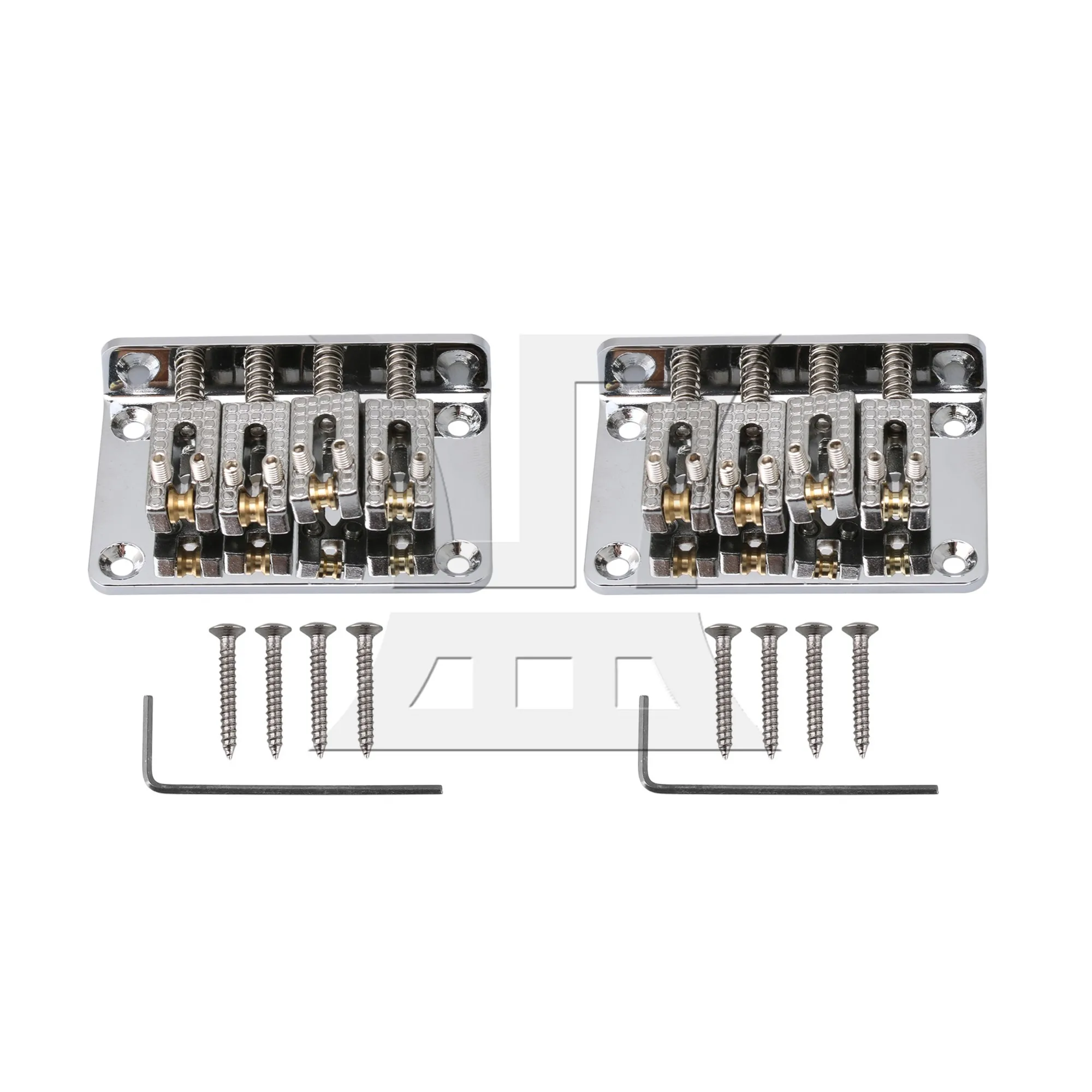 

2 Pcs Silver Ukulele 4 String Zinc Alloy Guitar Bridge with Wrench