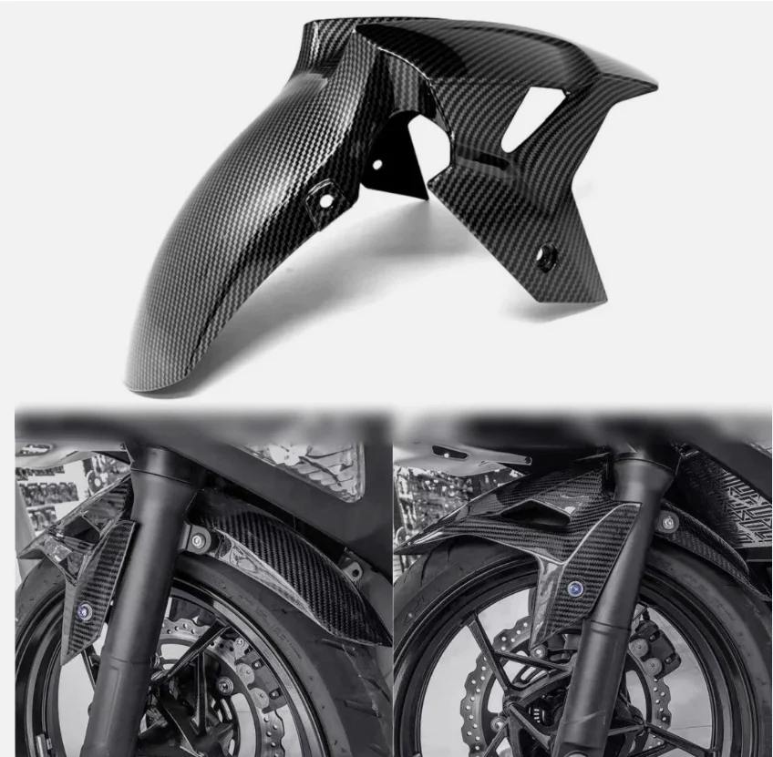 Carbon Fiber Front Tire Fender Guard Hugger For 2024-2025 Kawasaki Ninja500 Z500