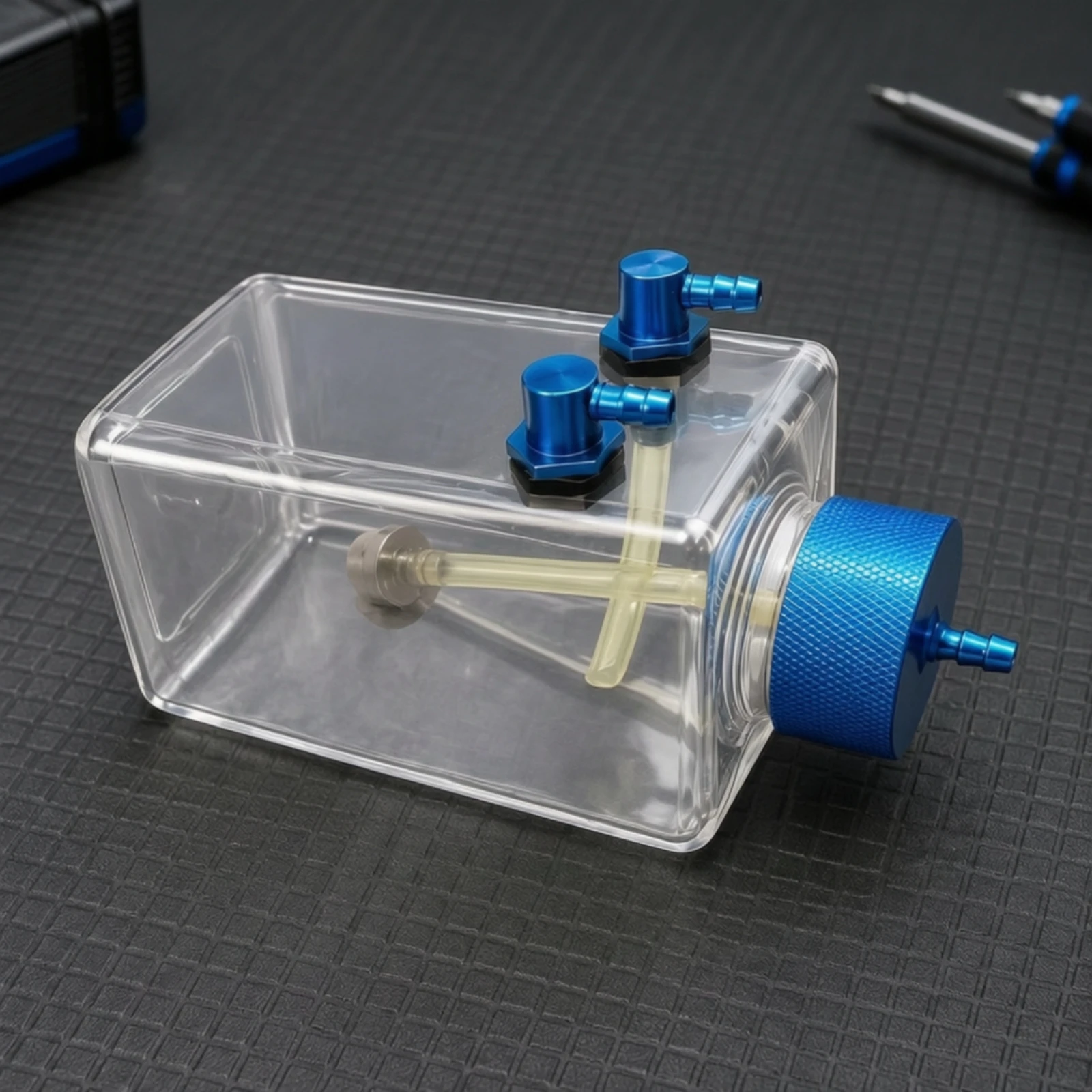 Transparent Rectangular Fuel Tank Leak-Proof Clear Fuel Tank with Metal End Cap Easy to Install Compact for Flying Readiness