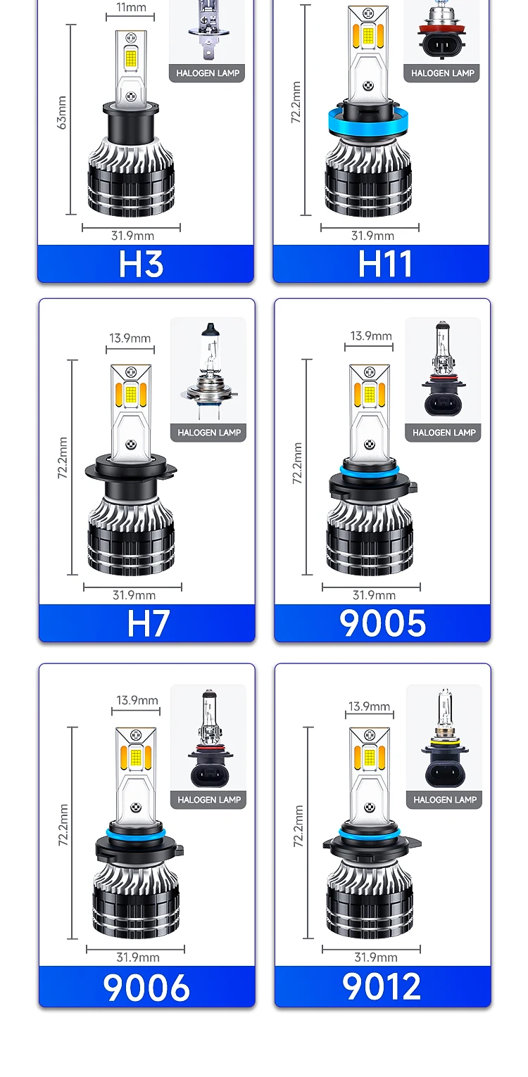 ZTZPIE 300W Powerful 6000k 9005/HB3 9006/HB4 H1 H7 H4 H11 Canbus Led Car Headlight  30PCS CSP 9985 Auto Fog Lamp 30000LM