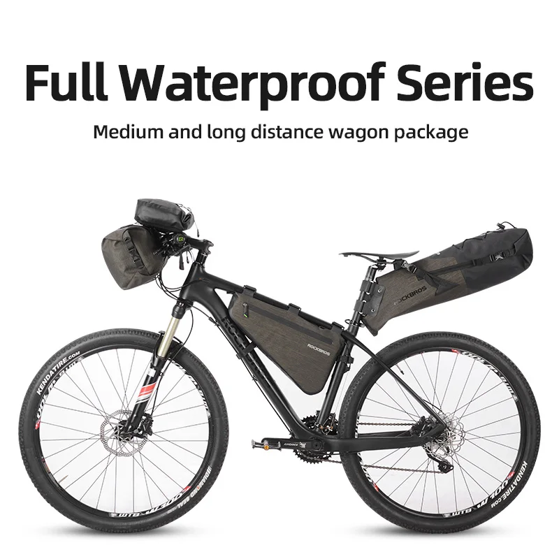 ROCKBROS Bicycle Bag Cycling Waterproof Front Frame Parcel MTB Road Bike Big Capacity Colorful Reflective Strip Top Tube Pocket