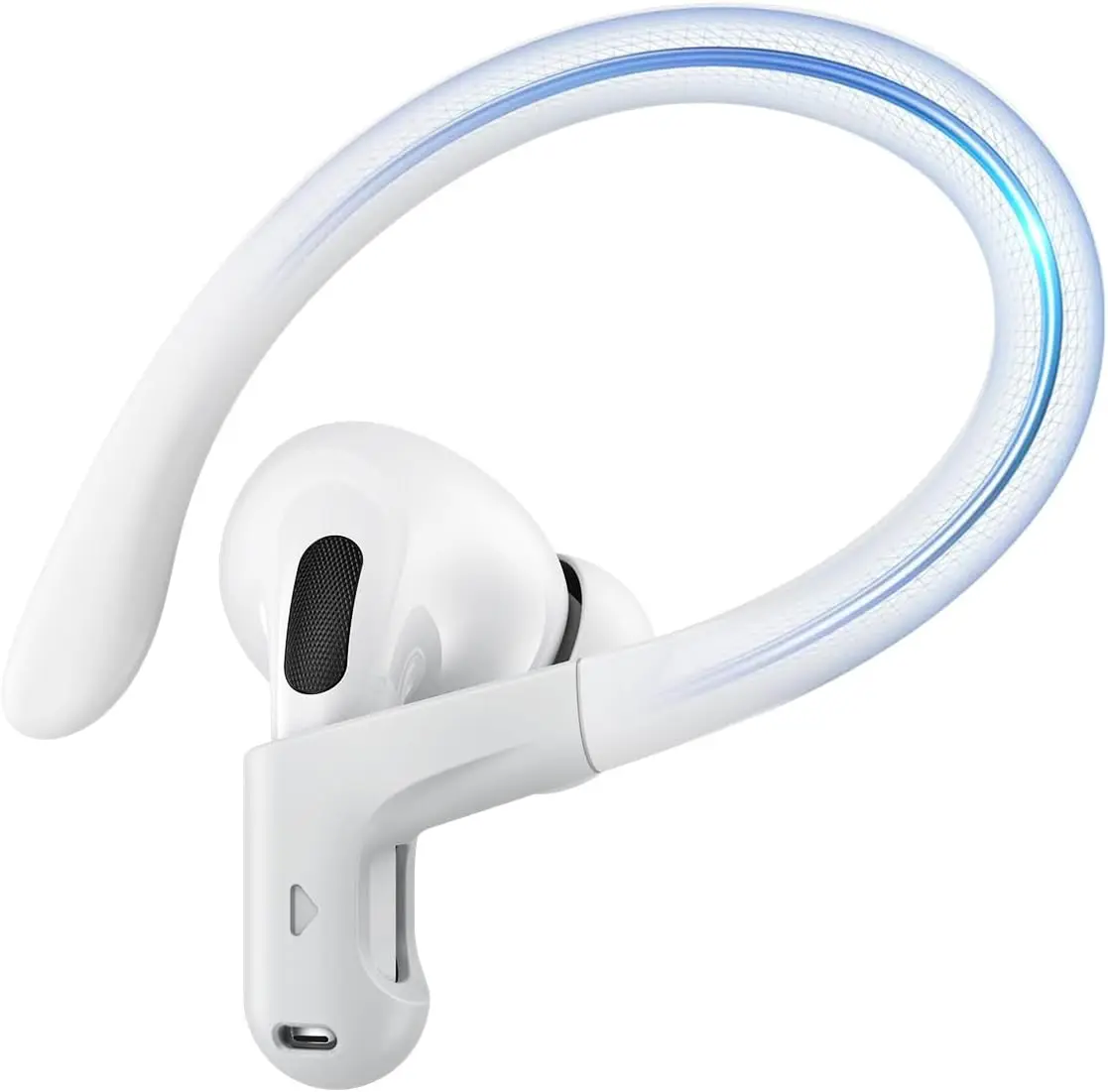 

Memory Titanium Alloy Ear Hooks for AirPods Pro 3/Pro 2/Pro & AirPods 3, Anti-Slip Sport Accessories [Added Anti-Lost Lanyard] Comfortable Secure Fit, White