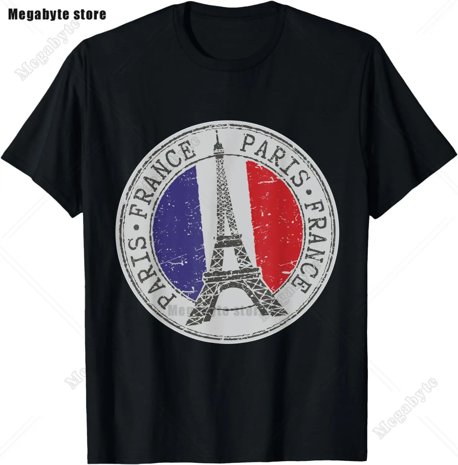 تي شيرت كلاسيكي بتصميم برج إيفل ، قطن ، تنفس ، كاجوال ، موضة ، ملابس شارع ، أنا أحب باريس ، فرنسا #2