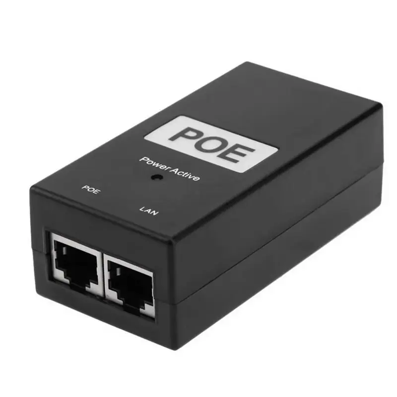 

POE Ethernet Adapter 100Mbps POE Power Injector 48V 1A IEEE802.3Af/At Desktop Power Supply For POE Devices