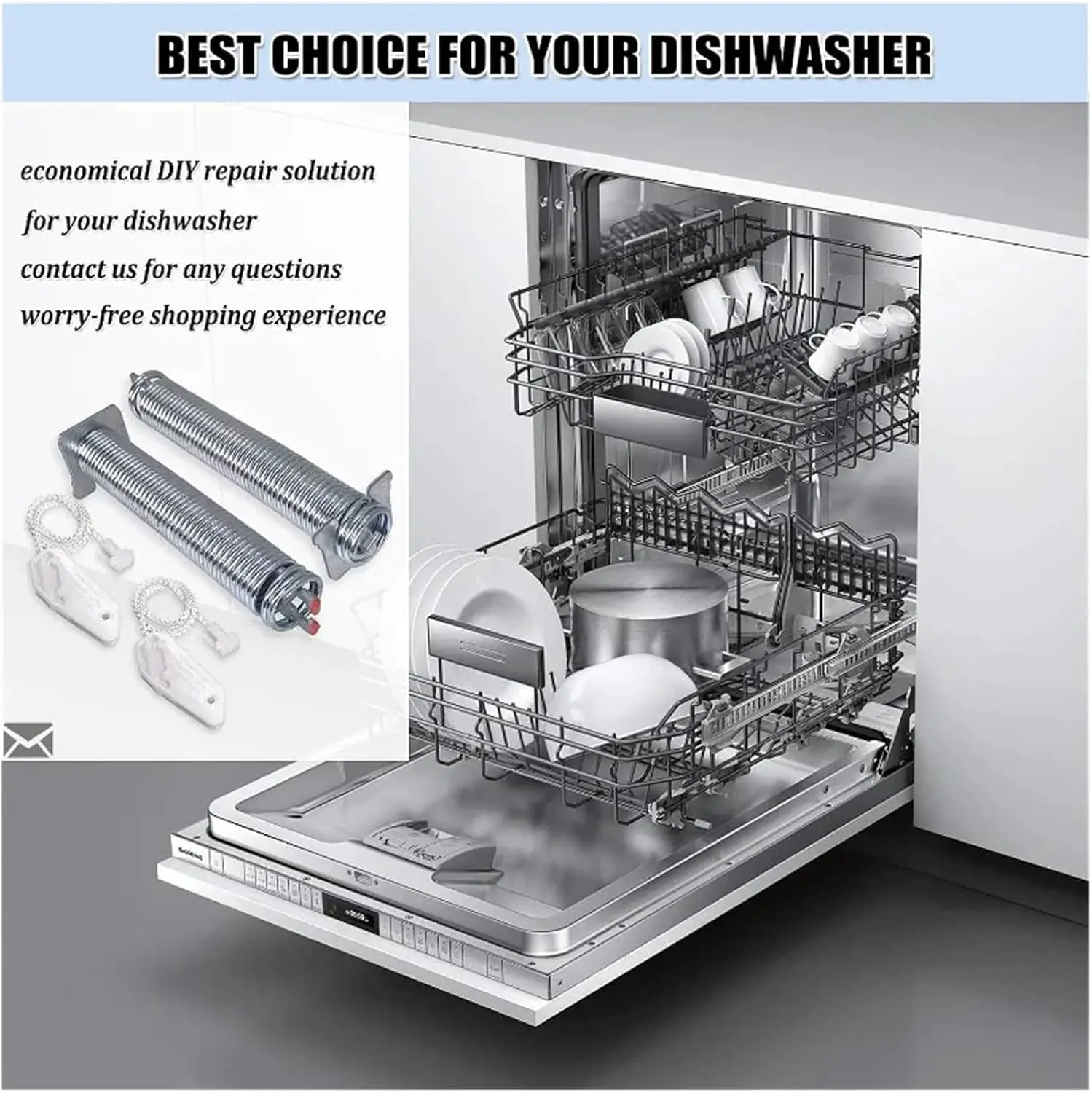 2 قطعة 00754873 طقم كابل زنبركي لباب غسالة الأطباق لقطع غيار المفصلي Bosch Thermador Gaggenau 00626664، 3279710، AP5802936،