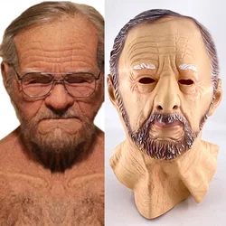 clamped lips Old Man Mask Realistic Latex Old man Headgear Wrinkle Face Head Cover for Halloween Cosplay Party Costume Mask
