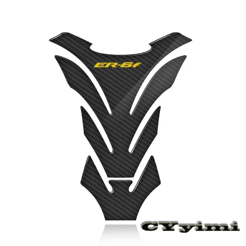 3D Carbon Fiber Motorcycle Fuel Tank Pad Cover Protector Decal Stickers For  ER6F ER-6F